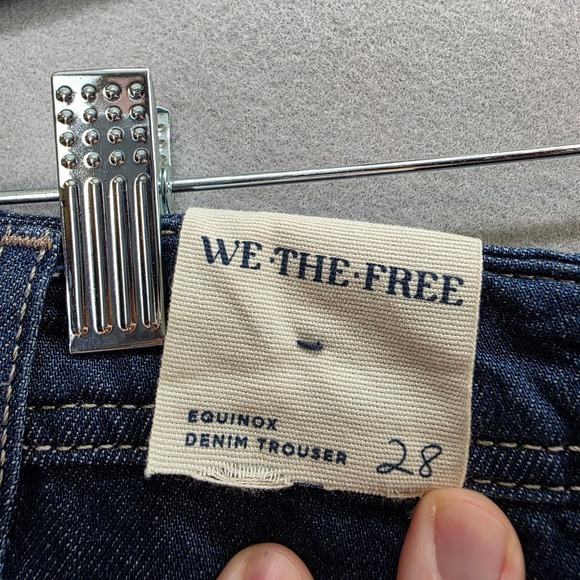 Free People We The Free Old West Ultra Wide Leg Jeans Ritual Blue Indigo 28 NWT - Picture 9 of 11